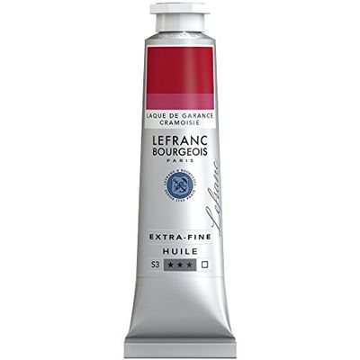 Lefranc Bourgeois 405065 extra fin oljefärg i konstnärskvalitet tillverkad av högkvalitativa pigment, levande färger, hög ljusäkthet, 40 ml tub – krapplack karmesin