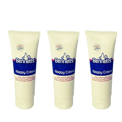 Bennetts Nappy Cream -Helps to prevent nappy rash and protect baby’s delicate skin-Gentle enough to use from birth, 75 ml, Pack of 3