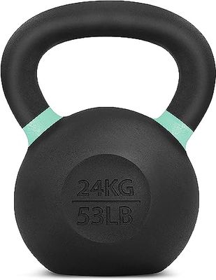 Yes4All 9RNM Peso Kettlebell rivestito in polvere, 24 kg, verde chiaro