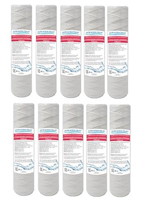 CARTUCCIA FILTRO ACQUA FILO AVVOLTO 10 POLLICI MICRON 5 Set 10 Pezzi