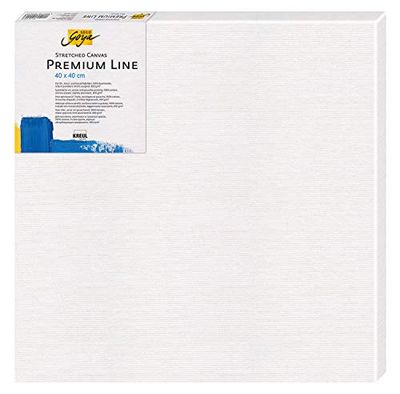 Kreul 504040-Tela Stirata Solo Goya Linea Premium, Telaio teso 40 x 40 cm di qualità Superiore, Tela 4 Volte primerizzata, per Colori ad Olio, acrilici e Gouache, Cotone, White