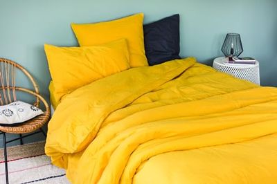 Dekbedovertrek Cap Ferret Katoen Gewassen 240 cm x 280 cm Grootte, Curry