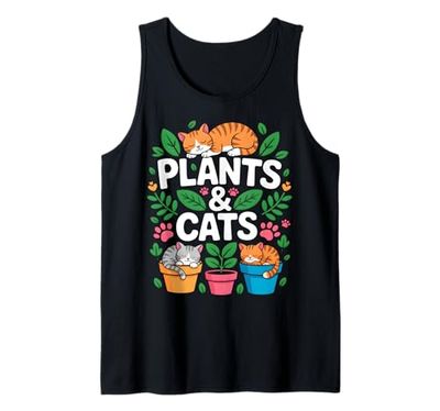 Plants Cats Cute Cat Lover Plant Tank Top