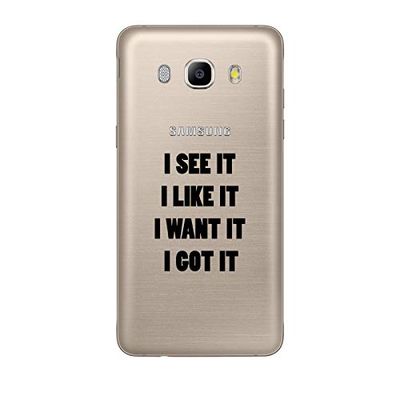 Zokko fodral Samsung J5 2016 "I Want It I Got It" - mjukt genomskinligt bläck vitt