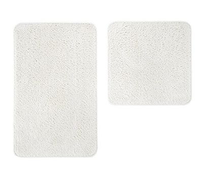 Andiamo mata łazienkowa z mikrofibry, z certyfikatem Oeko-Tex 100, prostokątna, kremowa – biała, poliester, 50 x 80 cm + 50 x 50 cm