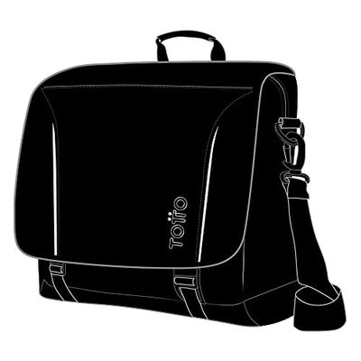 TOTTO Bandolera para Portátil de 15,4 Color Negro-Cromy, Ordenador Hombre, ESTÁNDAR