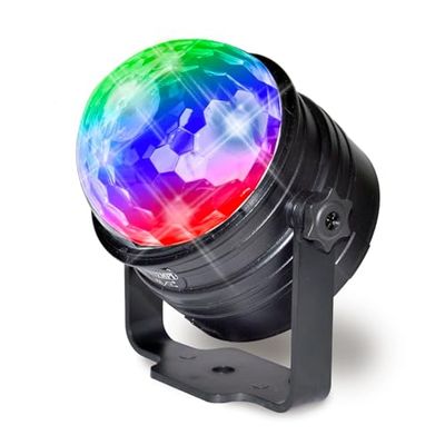 LED Party Light Boule avec Éclairages LED Disco, Télécommande, Support à Ventouse, Rotation Réglable, 11x9.1x8.5cm