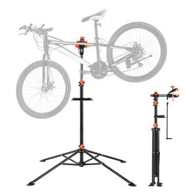 VEVOR Cykelreparationsställ cykelmonteringsstativ, reparationsstativ för cyklar, monteringsstativ för tung belastning 36,3 kg, 1 079,5–1 900 mm höjdjusterbart cykelstativ med fyra ben svart