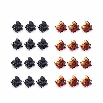 Lot de 24 mini pinces à cheveux en plastique pour femmes et filles (marron)