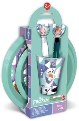 Disney babyvoedingsset 5 stuks lila en blauw bevroren plastic Elsa Anna Olaf borden Tumbler Bestek