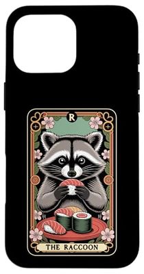 The Raccoon Tarot Card Japanese Sushi Raccoon Case for iPhone 16 Pro Max