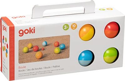Boule inklusive Baumwollbeutel: Ø= 6 cm, 9 Kugeln, Holz, per Set