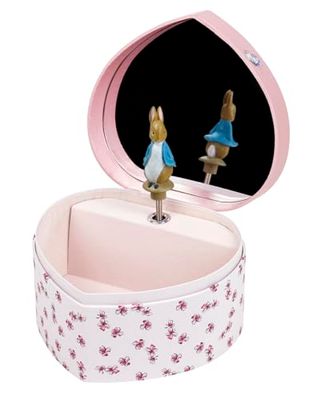 TROUSSELIER 6260387 Music Music Music Box Peter Hare, hjärtform, rosa speldosa för barn