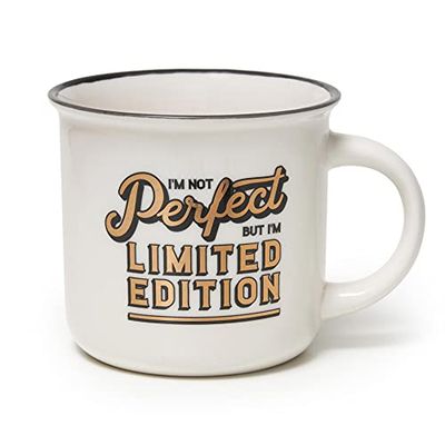 Legami - Cup Puccino, Tazza in Porcellana New Bone China, I'm not perfect but I'm limited edition, Capacità 350 ml, Lavabile in Lavastoviglie