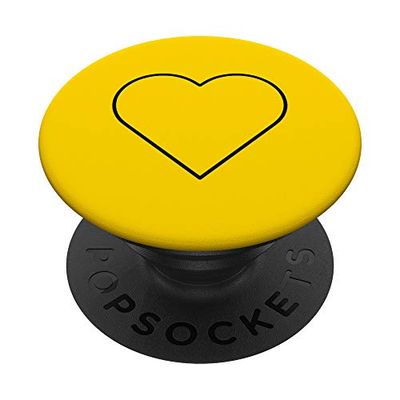 PopSockets Cuore Cuore Cuore Nero Giallo PopGrip Intercambiabile