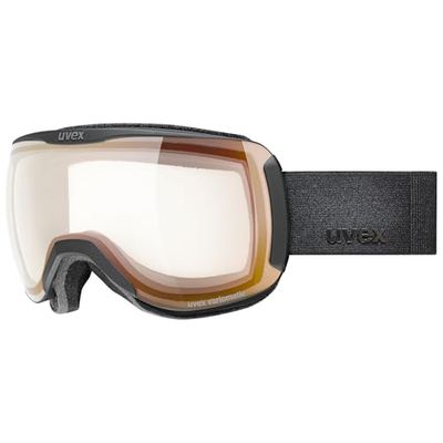 uvex downhill 2100 pro V - Gafas de esquí para adultos - filtro categoría 1-4 - tintadas para realzar el contraste - black dl/red-clear - one size