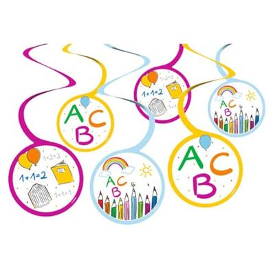 amscan- Schule Spirale décorative, 9917047, Multicolore, 60 cm