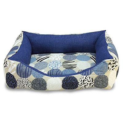 ARQUIVET Vierkant hondenbed met dierstructuur, 50 x 45 x 17 cm, hondenbed, gevoerd, comfortabel, wasbaar, huisdierbed, hondenbed