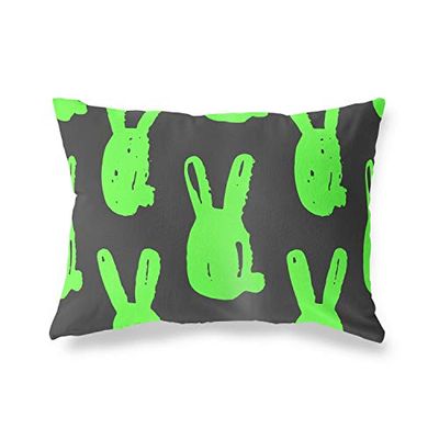 BonaMaison Fundas para Cojínes, Verde Neón-Humo Funda de Almohada para Sofá Coche Silla Oficina Cama Decorativa Moderna Decoración del Hogar, 45x60 Cm - Diseñado y Fabricado en Turquía