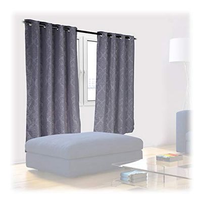 Relaxdays Rideaux jeu de 2, opaque, chambre à coucher, rideaux d’assombrissement, avec motifs diff. gris;245x135cm