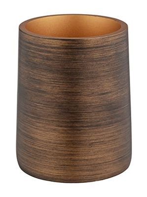 WENKO Taza para cepillo de dientes Palena, vaso para utensilios de higiene dental o accesorios cosméticos, de poliresina de calidad con un diseño elegante, (An./P x Al.): Ø 8,5 x 10,8 cm, bronce