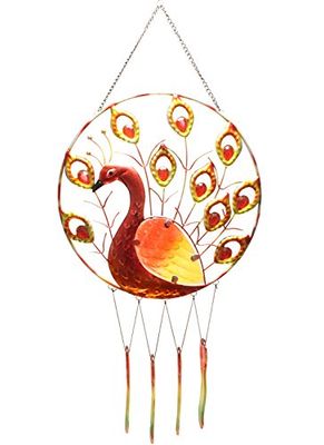 GlasXpert Window Picture Wind Chimes Glass Red 60 x 26 x 2 cm