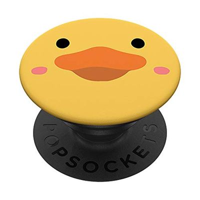 Cara de Pato Goma Amarilla Pato Lindo Pato Rubber Duck PopSockets PopGrip: Agarre intercambiable para Teléfonos y Tabletas