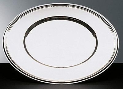 APS Place mat - highly polished decorative plate, Ø 33 cm diameter, place mat with beaded rim, stainless steel saucer, stackable, dishwasher safe