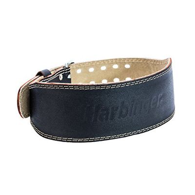 Harbinger 4" Padded Cintura in Pelle, Unisex, Nero, Small