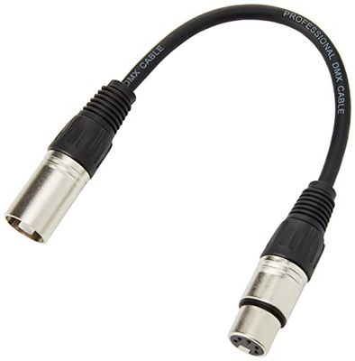 Pulse PLS00347 3-stifts XLR hane till 5-stifts XLR hona DMX adapter bly, 0,22 m