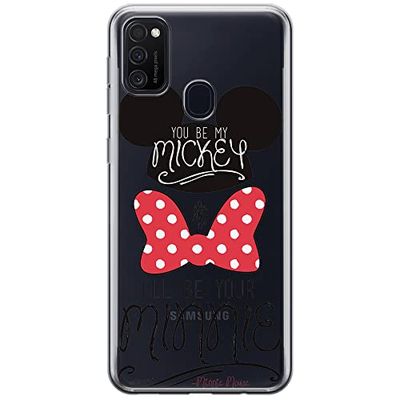ERT GROUP mobiel telefoonhoesje voor Samsung M21 origineel en officieel erkend Disney patroon Mickey & Minnie 004 optimaal aangepast aan de vorm van de mobiele telefoon, gedeeltelijk bedrukt