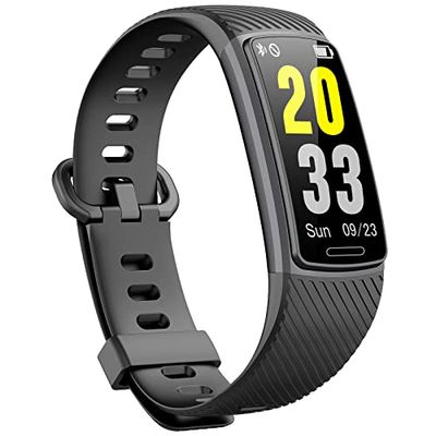 Soundfuse Fitnesstracker voor dames en heren, activiteitstracker met 14 sportmodi, hartslag en slaapmonitor, stappenteller, IP68 waterdicht fitnesshorloge voor sport, hardlooptraining