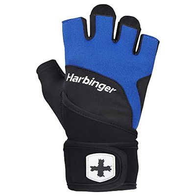 Harbinger Unisex Traning WW 2.0 blå XL träningsgrepp handledsomslag, tunga lyfthandskar för mer handskydd och handledsstabilitet, extra stor