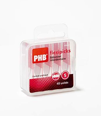 CRINEX - Phb Flexipicks - Hygiène Interdentaire - Format Pratique - Rouge - Boîte de 40 unités
