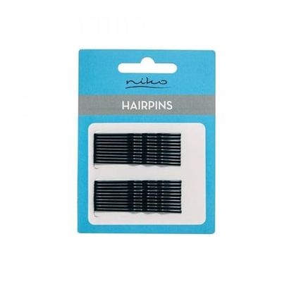La Rosa Productos Profesionales Pack of 20 Pcs Bobby Pins | Hair Grips for Makeup & Hair Styling | 6 cm Long Hair Clips Secure Hold | Does Not Peel Off | Black