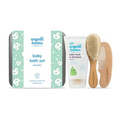 Green People Organic Babies Baby Bath Set - Natural & Organic, Ultra-Gentle - Paraben Free, Cruelty Free