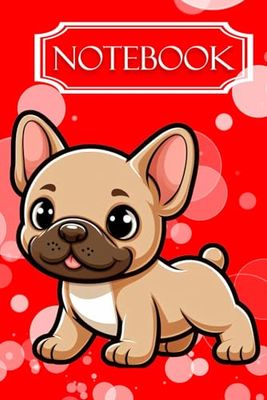 French Bulldog Fawn Notebook: Cute Aesthetic Lined Journal for French Bulldog Fawn Dog Lovers (Red)