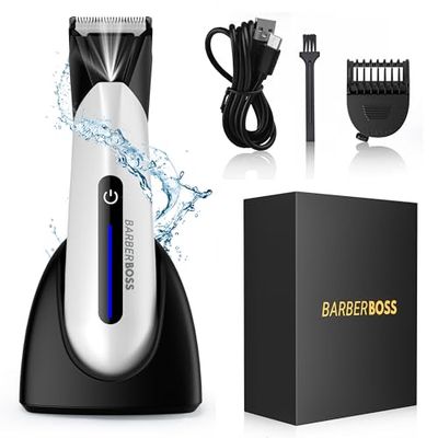 BARBERBOSS Body Groomer for Men, Ball Shaver, Groin & Body Hair Trimmer, Pubic Hair Trimmer, Men's Pube Trimmer