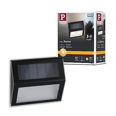 Paulmann 94234 Lampe solaire d'escalier LED avec 1 ampoule 0,05 W Anthracite Plastique 3000 K Blanc chaud