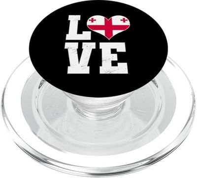 Corazón de bandera georgiana Love Georgia PopSockets PopGrip para MagSafe