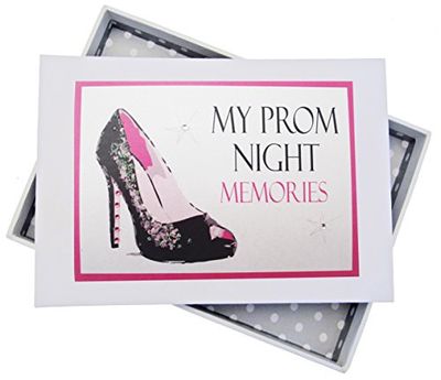 White Cotton Cards Prom Night Souvenirs Mini Album Photo Noir, Chaussure, Pn1t, Tableau, Blanc, 12.5 x 17.5 x 2.5 cm