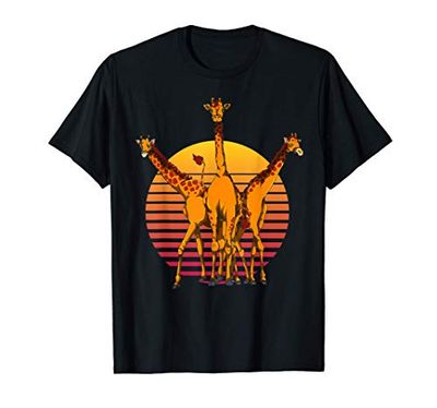 Safari Signore Dello Zoo Regalo Africa Retro Giraffa Maglietta
