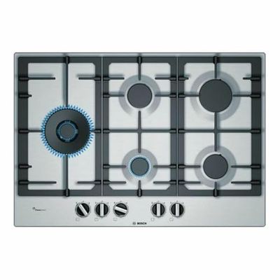 Bosch - Placa de gás, série 6, 5 fogos, FlameSelect, aço, PCS7A5B90