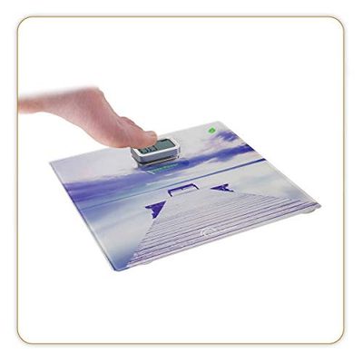 LITTLE BALANCE 8392 Kinetic Prémium Ponton Zen - Pèse-personne sans pile - Ecologique grâce son bouton Little Balance - 180 kg / 100 g