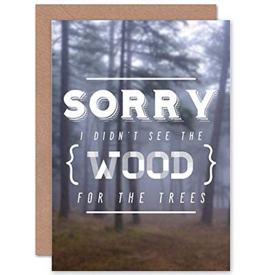 Wee Blue Coo Tarjeta de felicitación de cumpleaños de Madera para árbol tipografía