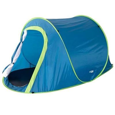 Aktive Pop-up-tent, 2 personen, incl. haringen, glasvezelstangen, polyesterweefsel 190T, waterkolom 800 mm, gewicht 1,36 kg, dubbel dak, muggennet, 120 x 220 x 95 cm