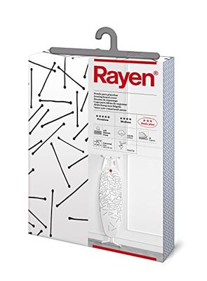 Rayen | Capa tábua de passar universal | capa de passar Ajuste EasyClip | 2 camadas: Espuma e tecido 100 % algodão | Gama Basic Plus | Medida: 130 x 47 cm | Estampado
