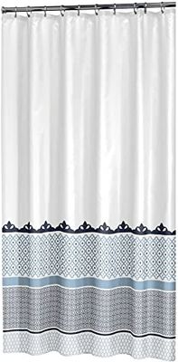 Sealskin Marrakech Rideau de douche, Polyester, 180x200 cm, Bleu/Métallique