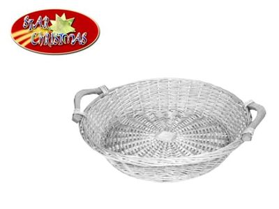 CESTO VIMINI TONDO 33x10cm BIANCO
