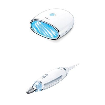 Beurer MP 48 Asciuga Unghie per Gel LED/UV + 57035 MP 62 Manicure/Pedicure Professionale con LED